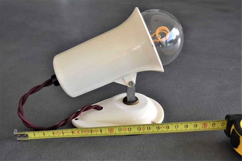 Vintage articulated metal spotlight - cream color -