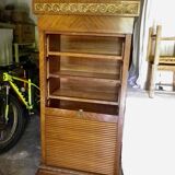 Meuble à rideau classeur meuble bureau ancien acajou et bronze doré