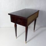 bedside table in lacquered wood and brass