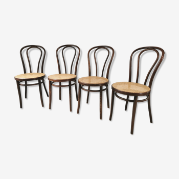 Series of 4 ZPM Radomsko bistro chairs for Thonet