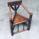 Brutalist Carved Oak Tripod Monk Chair, Sweden, 1930s
