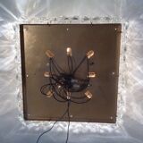 Large gold-plated and crystal glass flush mount from Kinkeldey, Germany, 1970s.