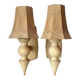 Pair wall sconces pine wood, swedish, 1970s