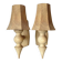 Pair wall sconces pine wood, swedish, 1970s