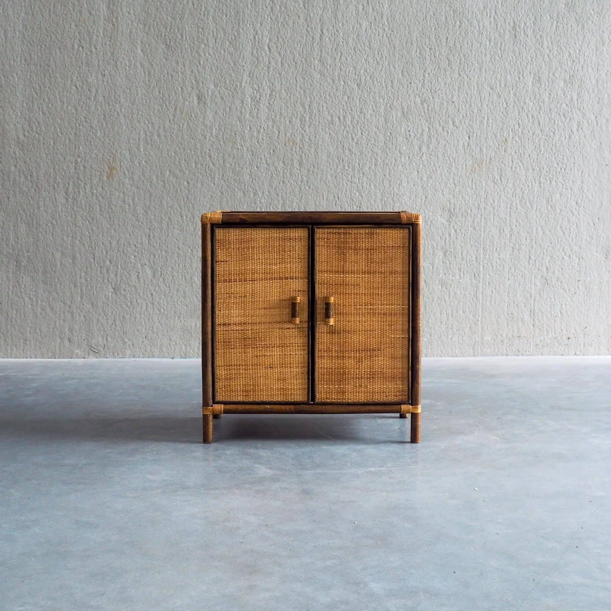 Vintage rattan & woven cane cabinet
