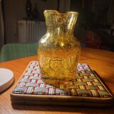 Amber bubble glass pitcher