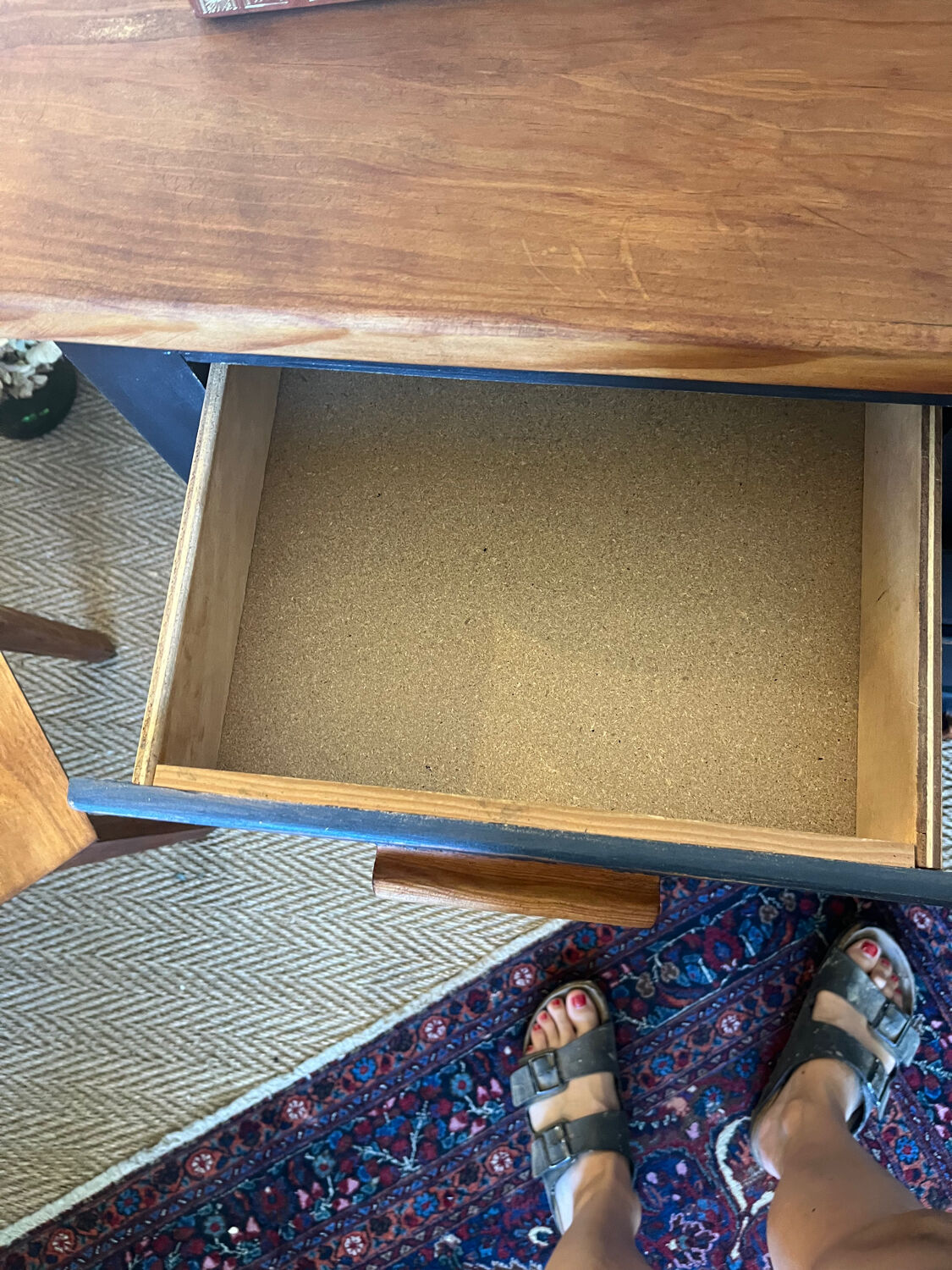 Vintage patinated black craft furniture style chest of drawers