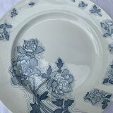 Cake dish, blue floral pattern, k & g luneville model Floreal, vintage and collector