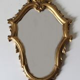 Miroir et sa console dorés style rocaille