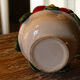 Fruit cup trompe l'oeil in ceramic, apples and lemons