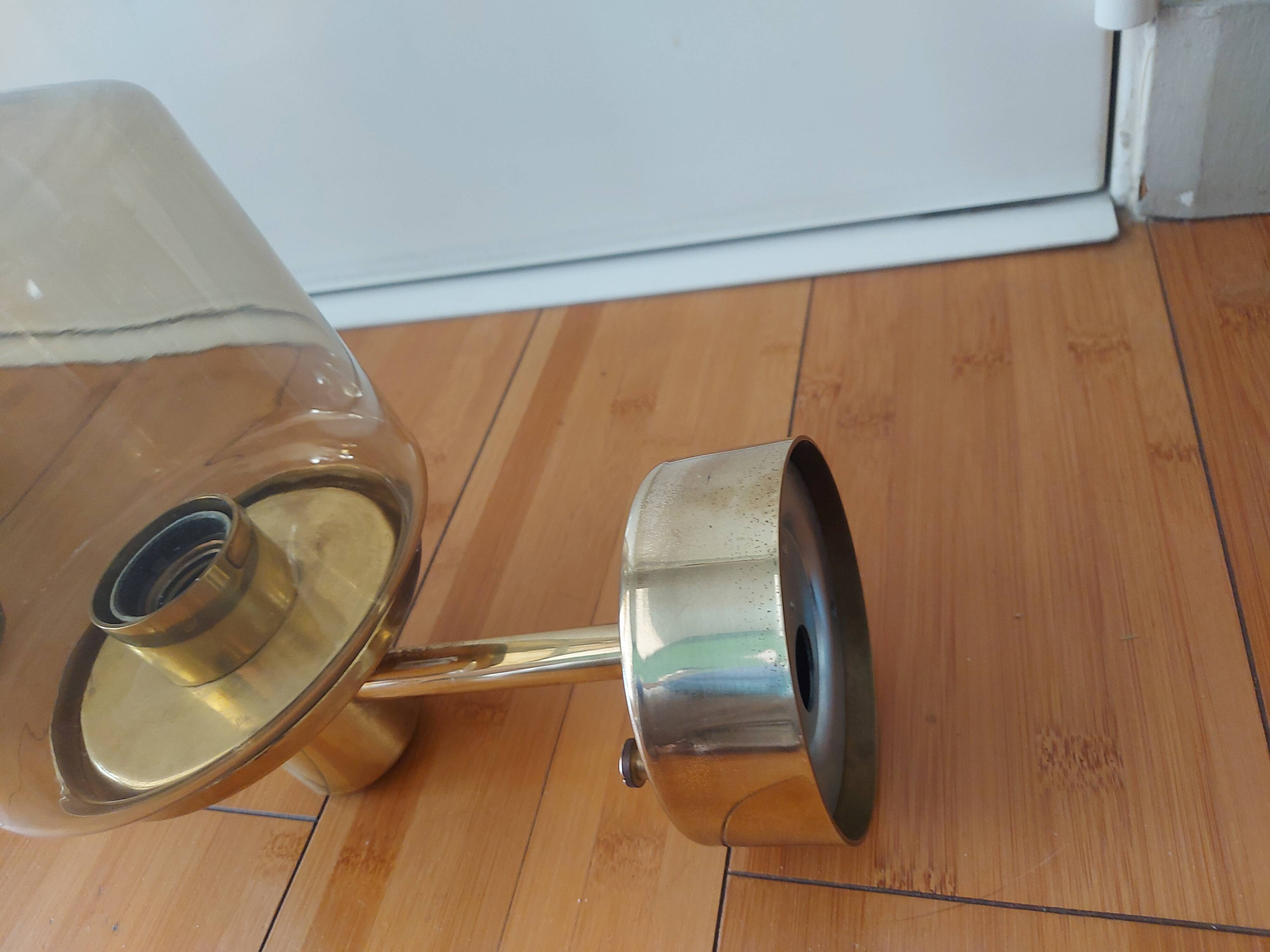 Pair of 60'S brass wall lamps, Hans Agne Jakobsson, model V212A