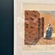 Original Swedish Color Lithograph – “Figure in a Sunlit Desert” by Lars Norrman