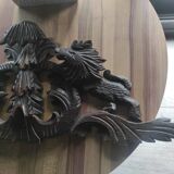 Large carved wooden decoration with dragon motifs / pediment / ornament