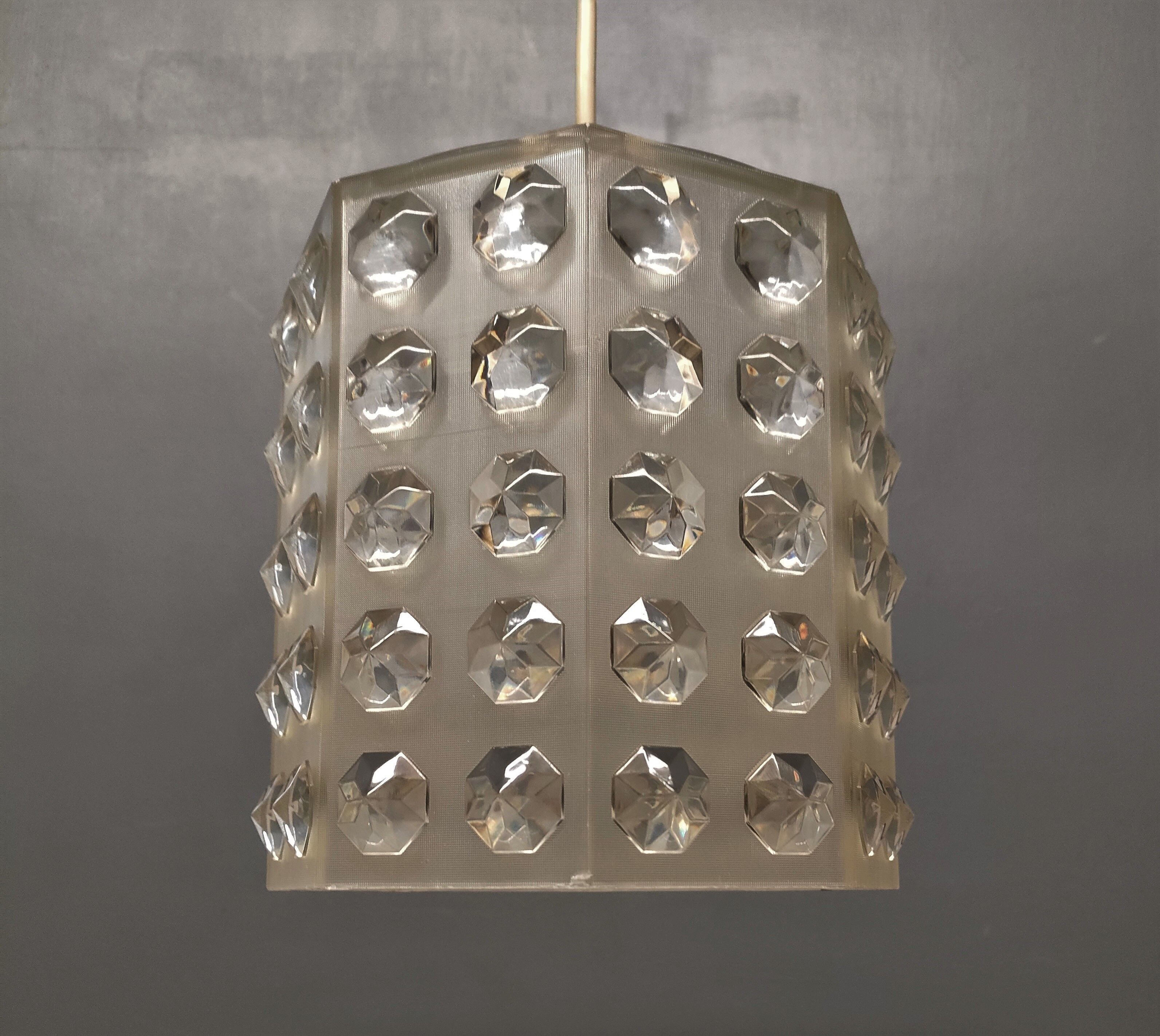 DLG - Rotaflex octagonal diamond chandelier - 60s - France