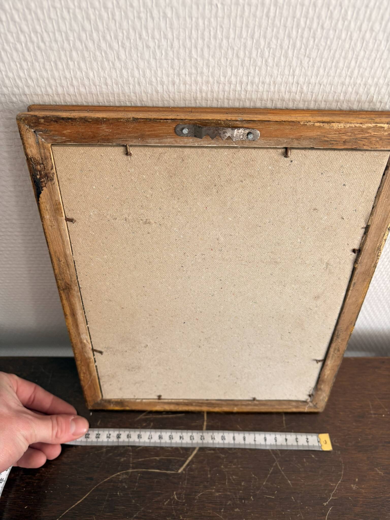 Antique Rectangular Carved Wooden Wall Mirror Louis XV XVI