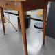 Wooden desk or table with compass legs