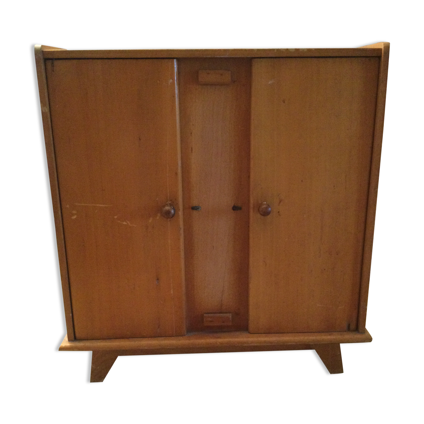 Vintage doll wardrobe cabinet