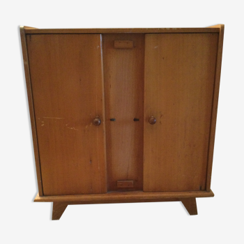 Vintage doll wardrobe cabinet