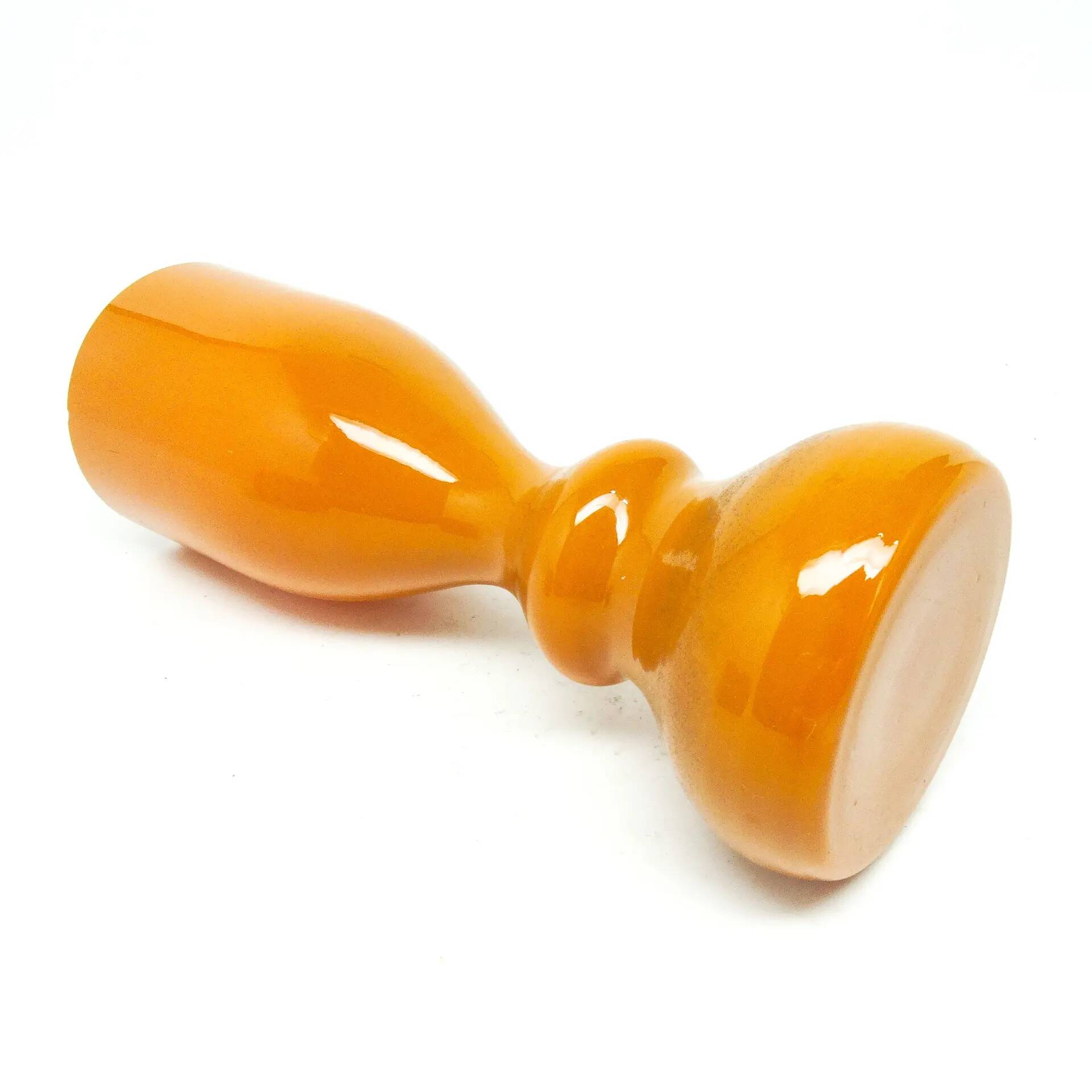 Angel vase, modernism, orange glass, designed by S. Sadowski, Poland, 1970s