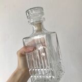 Crystal glass whiskey decanter