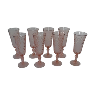 8 flutes Rosaline verre à champagne Luminarc France