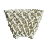 vintage pot cover numbered faience braided