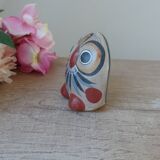 Vintage small mexican owl decor ceramic bird hand painted tonala