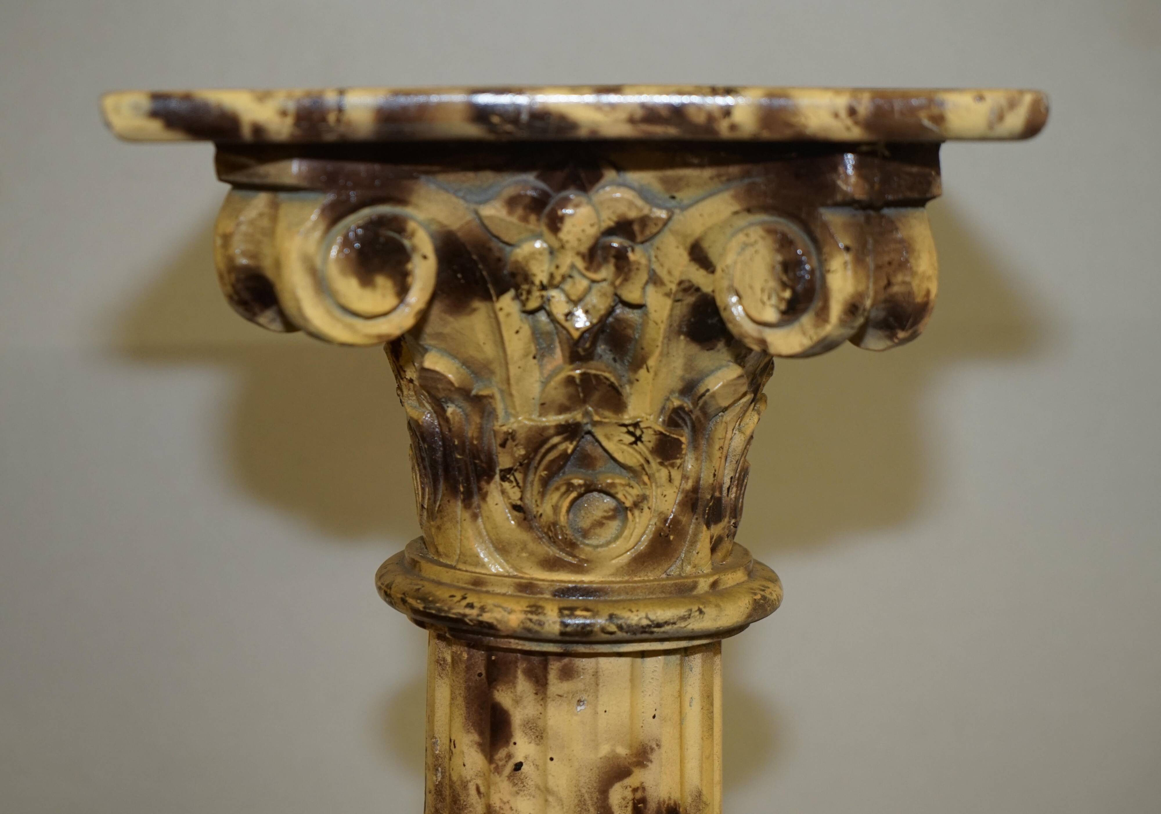 Pair of hand-carved Corinthian pillar bases