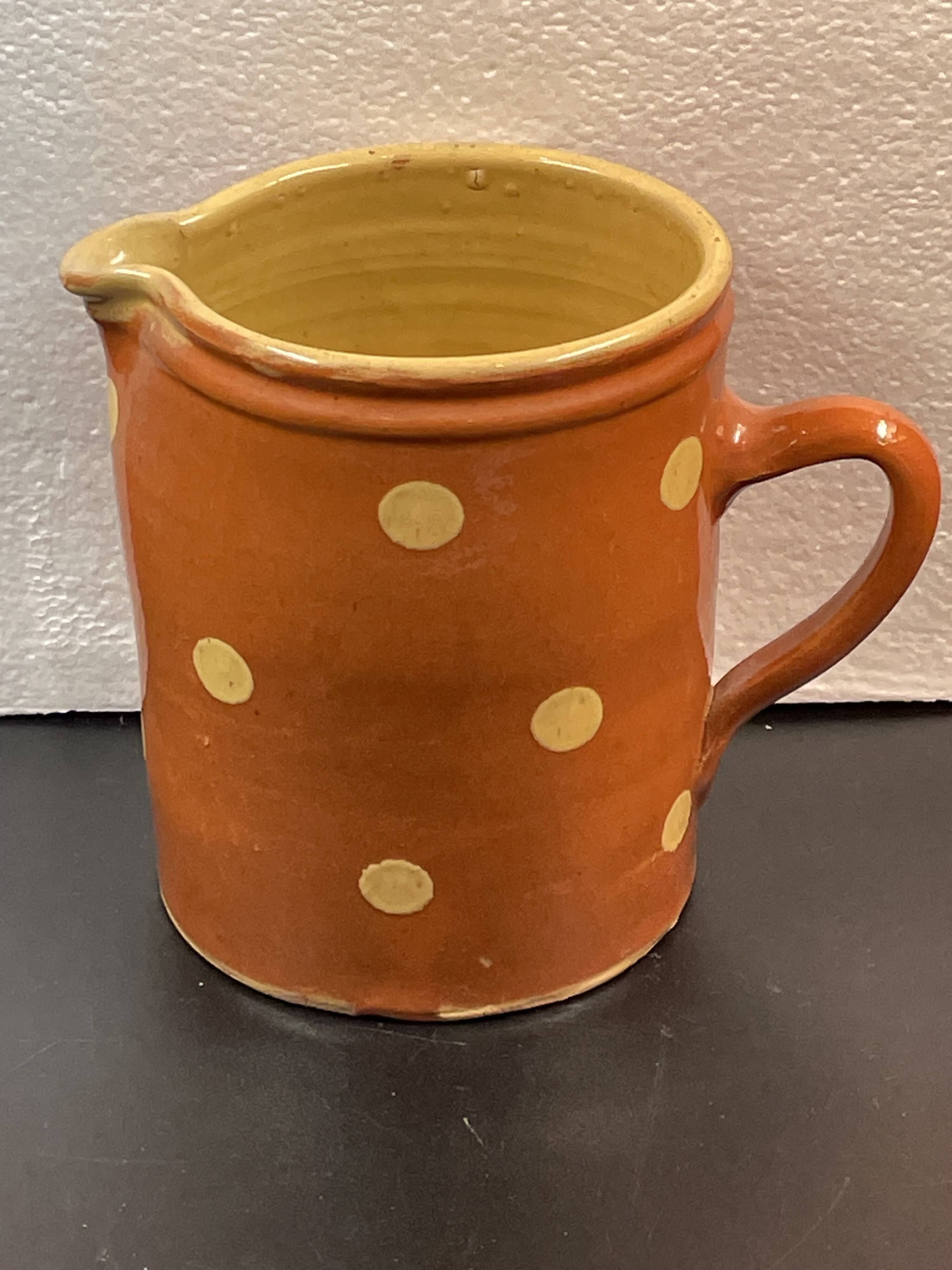 Large Savoie Polka Dot Pitcher, Said Le Savoyard H 18.5 cm