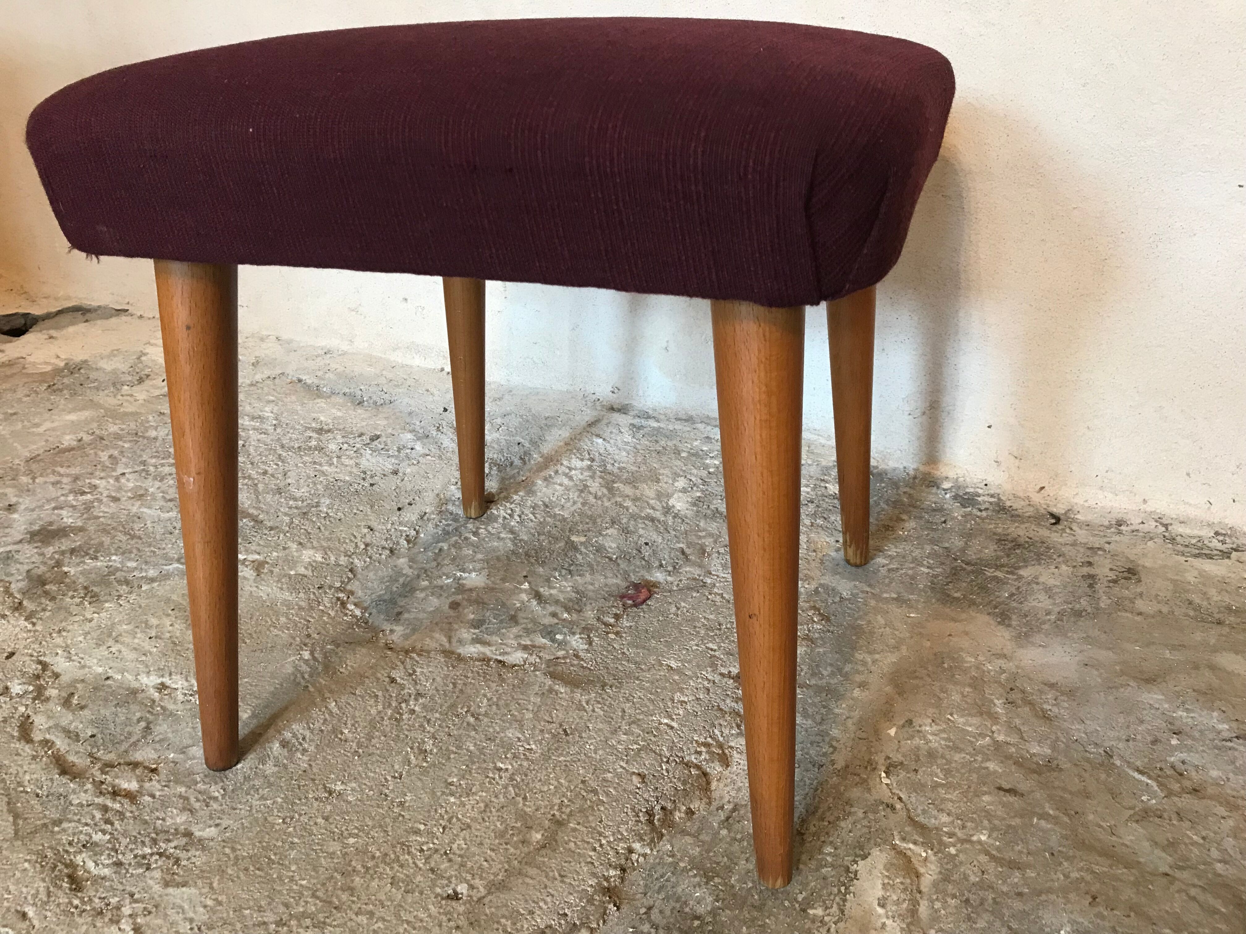 Vintage stool ottoman 1960