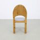 4x Brutalist pine dining chairs, 1970s
