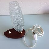 Structured tulip glass bedside lamp / vintage 60s-70s