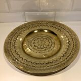 Handmade oriental yellow copper tray