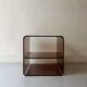 Smoked plexiglass side table/bedside table, M. Dumas for Roche Bobois 1970