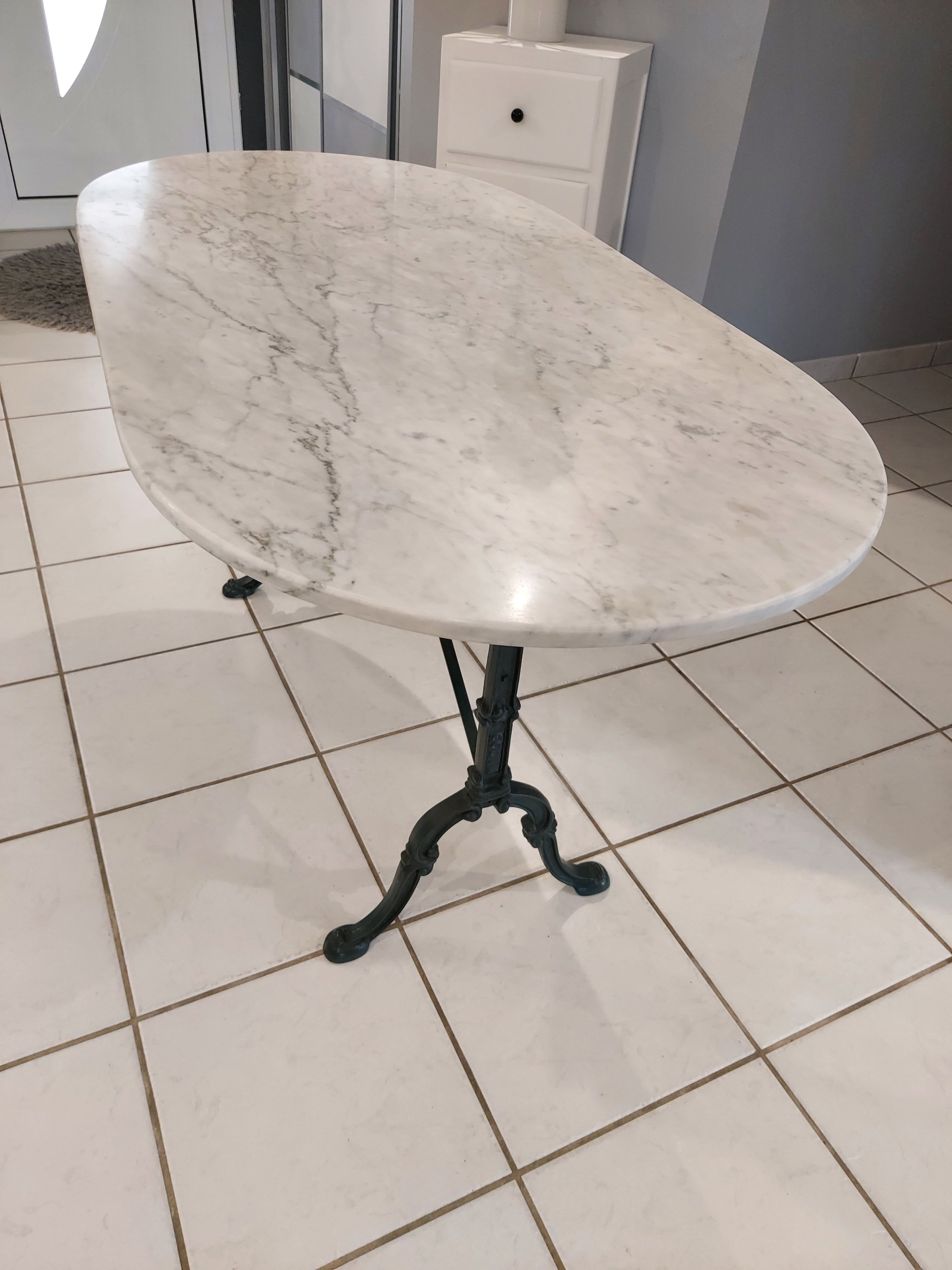 Bistrot marble Godin vintage 1960s table