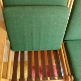 Set of 4 green Danish armchairs