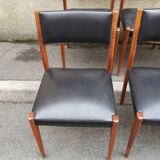 6 scandinavian black and beech chairs