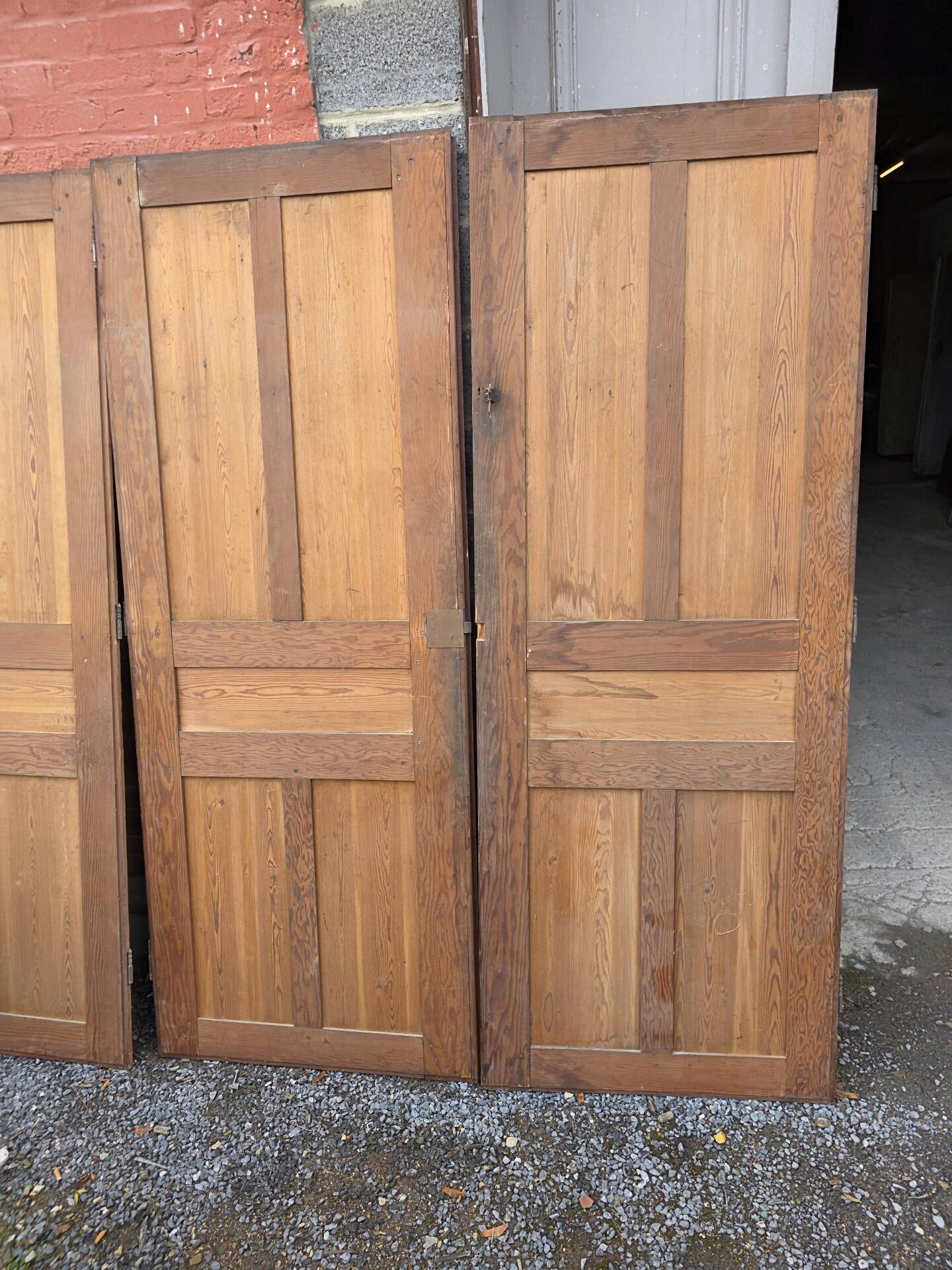 4 old cupboard doors in pitch pine