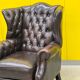 Vintage leather chesterfield wingback armchair (price is for one)