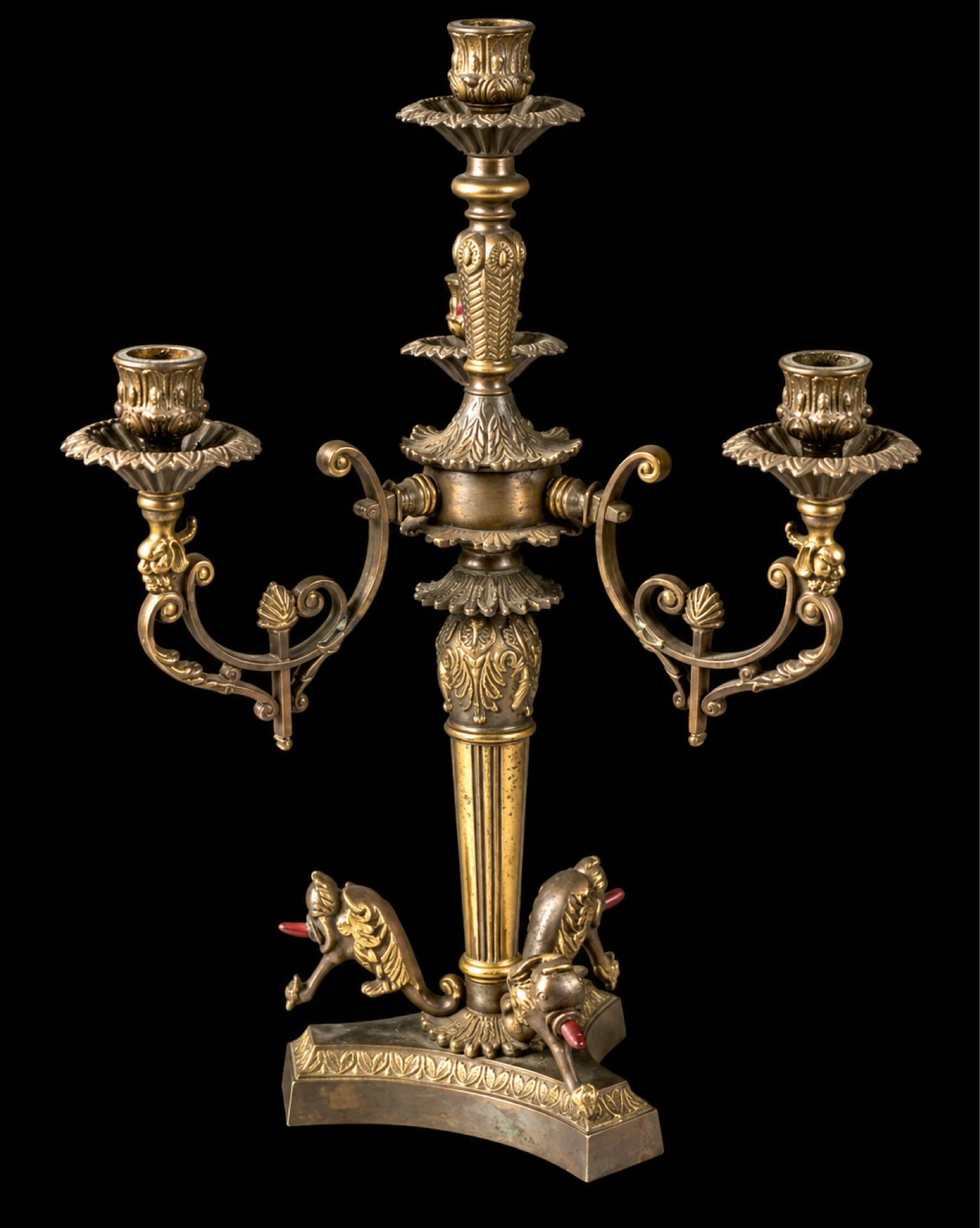 Antique candelabrum with 4 lights – 19th century neo-Renaissance style
