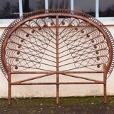 Rattan headboard.
