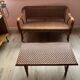 Ensemble canapé table rotin vintage 70 Riviera bohème