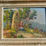 Fortuné Car (1905-1970) painting of a Provençal landscape, oil on canvas.