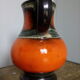 Pitcher, vase ceramic, earthenware, enamelled, orange