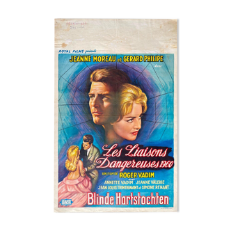 Original cinema poster "Les Liaisons dangereuses" Jeanne Moreau, Gerard Philipe 1959