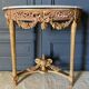 Console XVIII wooden gold louis xvi white marble flower falls