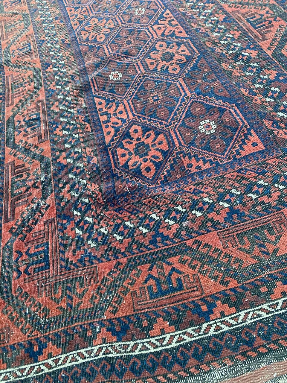 Old carpet Afghan Belutch 122x220 cm