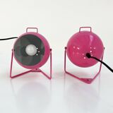 Paire de lampes de chevets ou murales roses, 1970