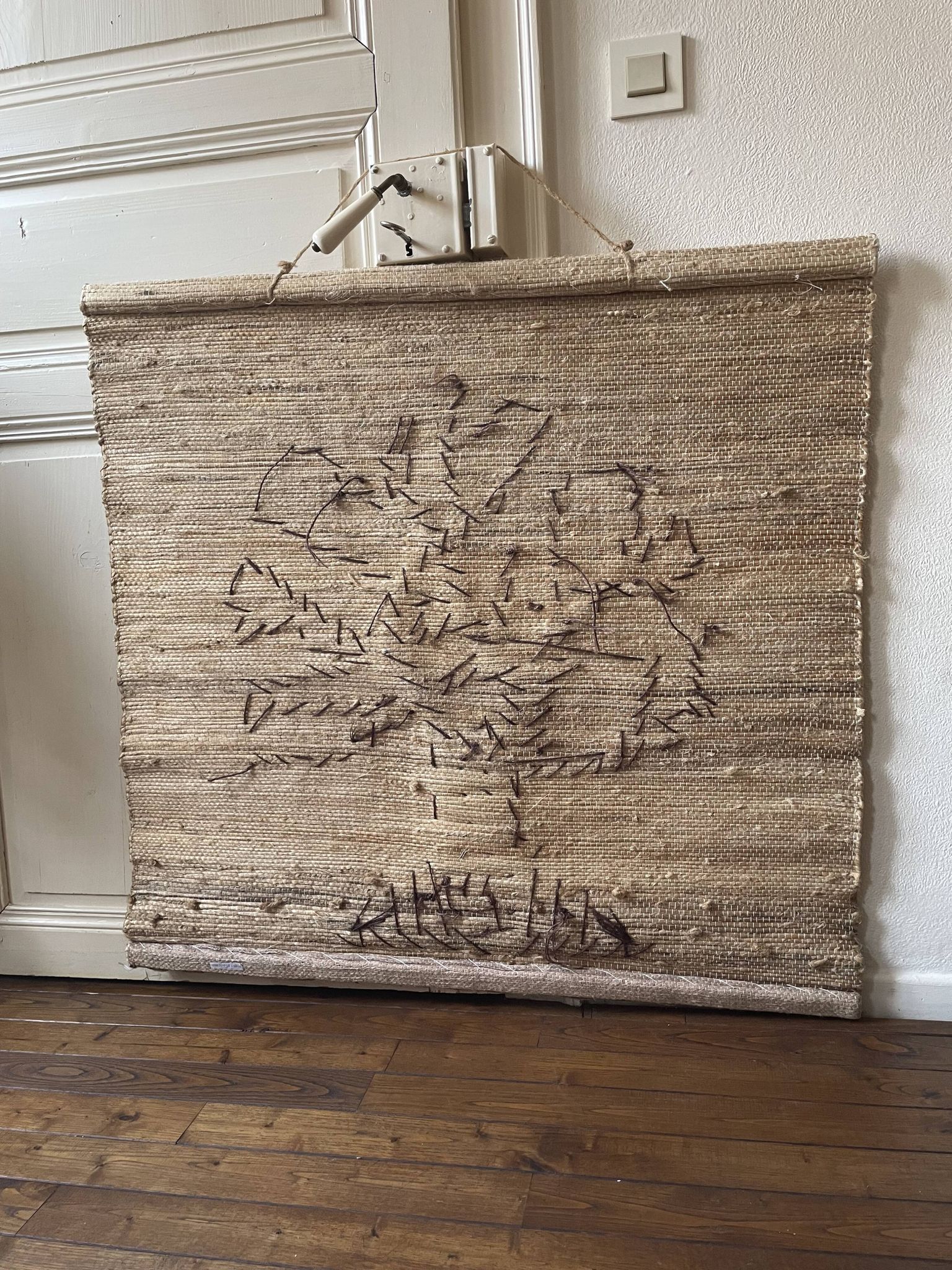 Large woven wall tapestry made of fibers Tree of Life