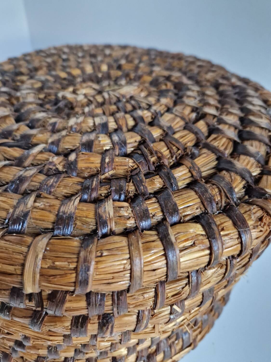 large straw basket banneton folk art bread bakery